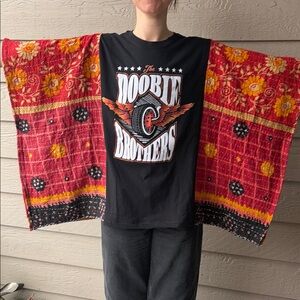 Doobie Brothers Upcycled Kantha Tunic Top Shirt OS Handmade Bohemian Hippie